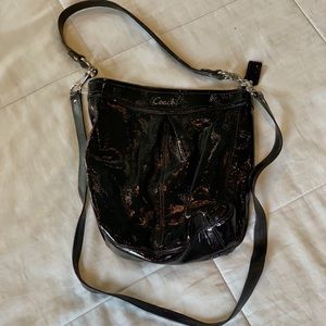 Coach Ashley Patent Leather Hippie Purse